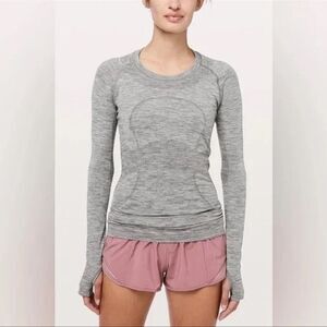 Lululemon Swiftly Tech Long Sleeve Top Gray Womens Size 6 Athletic
